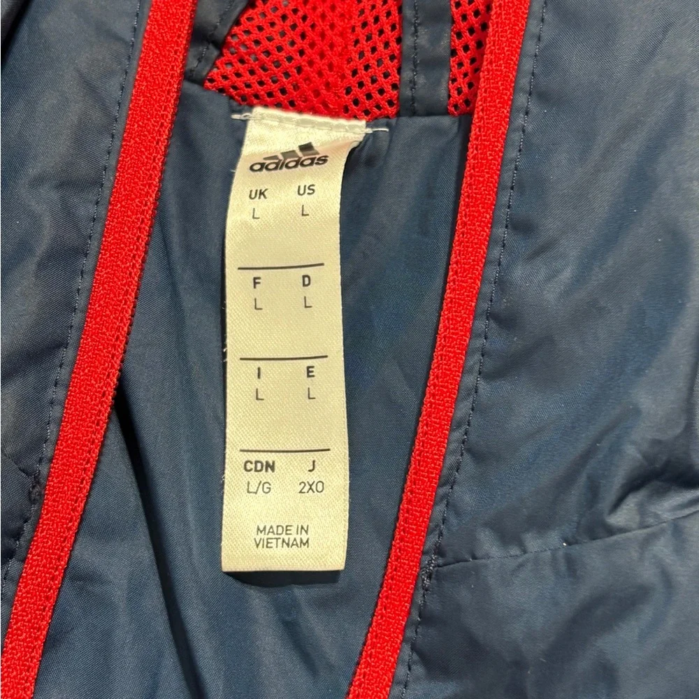 Boston Marathon Jacket Mens Sz Large Blue White Red Running Adidas 2020 BAA 26.2